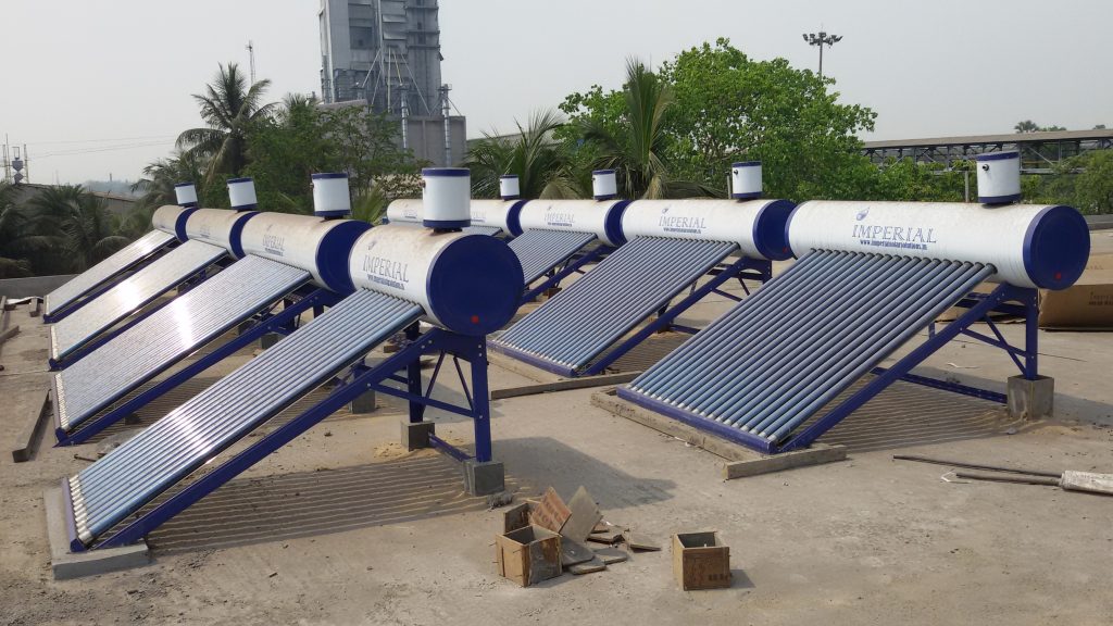 2000 ltr Solar Water Heater Installation at Graphite India Ltd. Durgapur